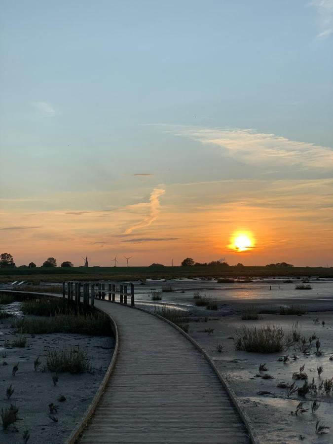 Ferienwohnung Pit Am Nordseedeich Butjadingen Bagian luar foto